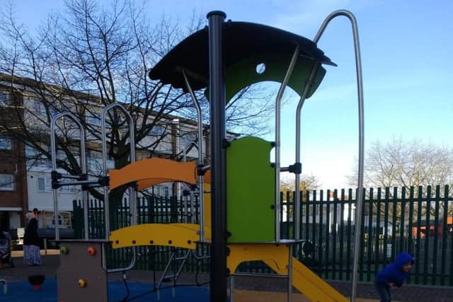 The new climbing frame and slide set in Crispin Street was made possible by a 33,000 consultation.