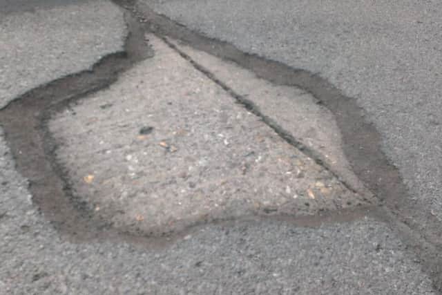 Potholes in the Mounts, Northampton.