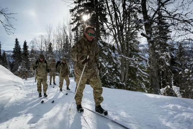 Senior Aircraftman (SAC) Jayne Deering braving the cold in Rjukan, Norway.