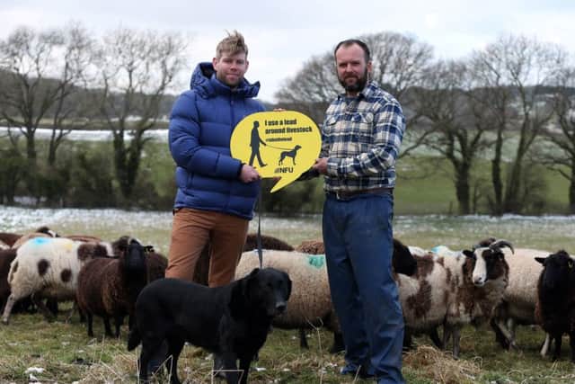 NFU #takethelead campaign - NFU adviser James Osman with Isle of Wight NFU chairman Matt Legge
