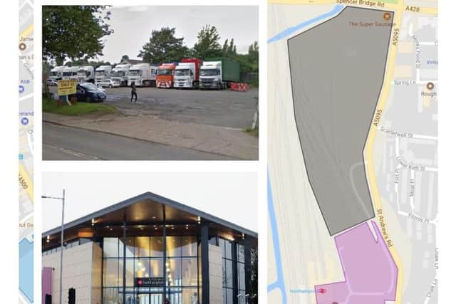 The Northampton Train Station car park and the nearby acres off St Andrew's Road could be developed into shops and houses.