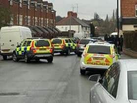 Armed police were seen entering a property in Semilong Road at around 4.30pm.
