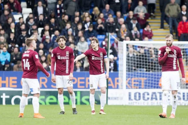 BLAME GAME: It was another afternoon of disappointment for the Cobblers on Easter Monday, beaten 2-0 by rivals Peteborough United. Pictures: Kirsty Edmonds