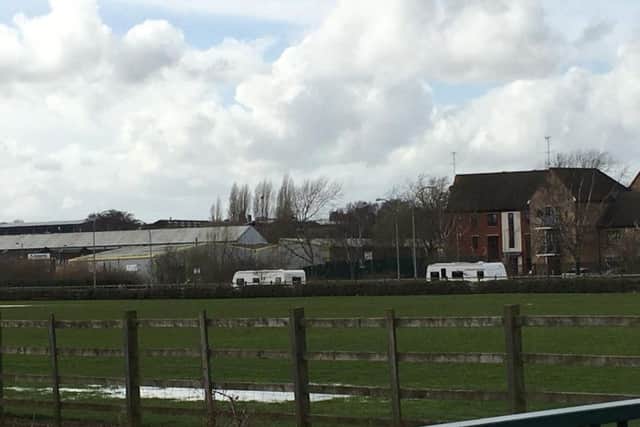 The traveller encampment at the Saints ground has been given warning notices to move on.
