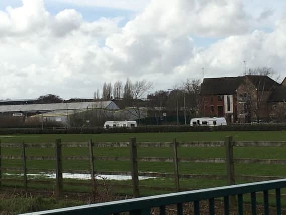The traveller encampment at the Saints ground has been given warning notices to move on.