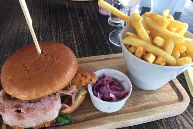 Breaded chicken burger