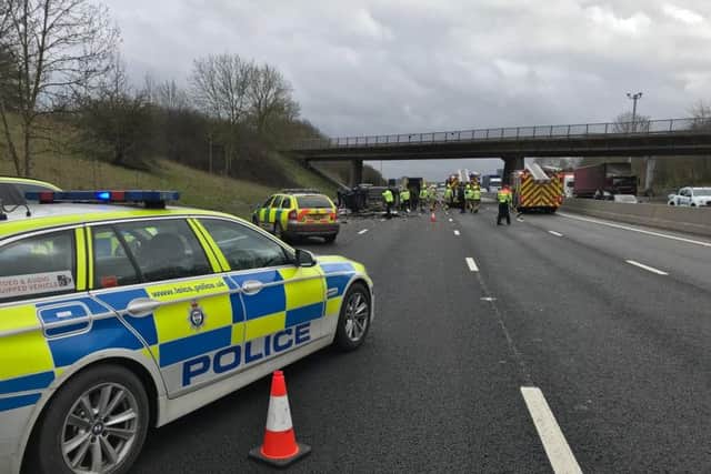 A police officer at the scene tweeted this photo of the crash.