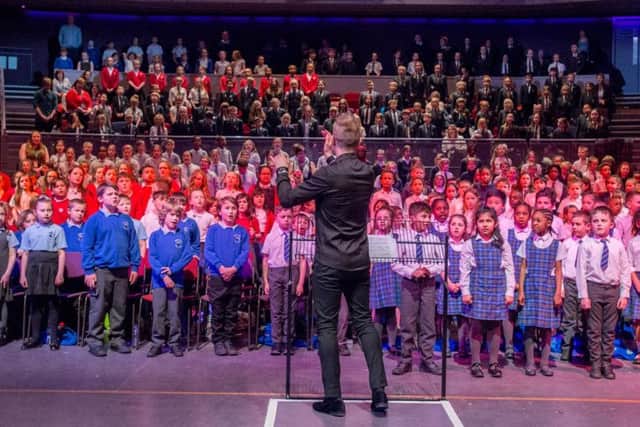 Pupils perform at the David Ross Education Trust Primary Music Festival
