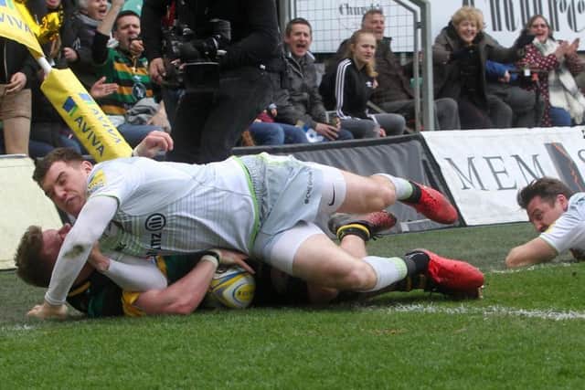 Reece Marshall scored a try on his first Premiership start (pictures: Sharon Lucey)