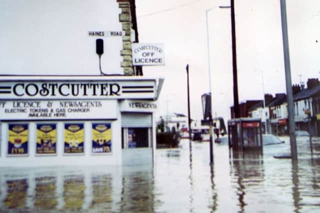 St Leonard's Road, Far Cotton, submerged in water