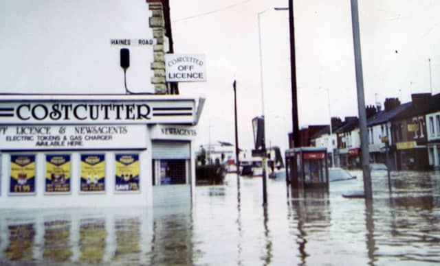St Leonard's Road, Far Cotton, submerged in water