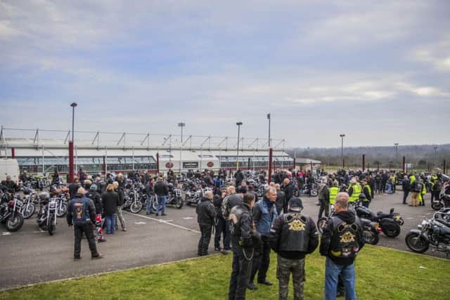 Over 200 bikes gathered for the ride out.