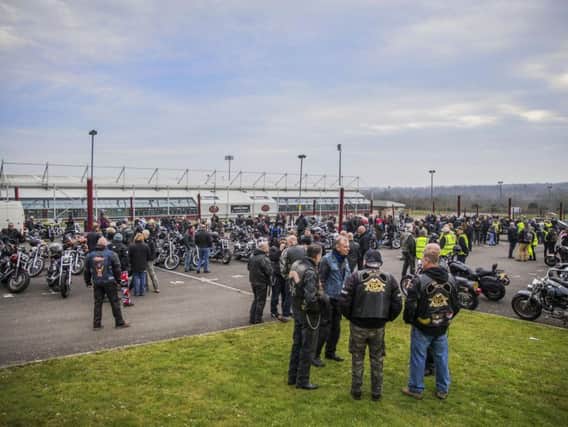 Over 200 bikes gathered for the ride out.