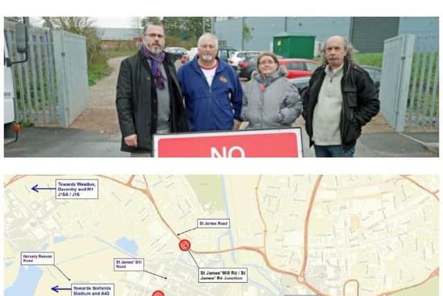 Above, campaigners in St James have been calling for a link road for seven years. The proposed route, below, has now been given the go-ahead.