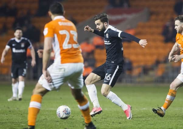 Jack Bridge in action during is Cobblers debut at Blackpool on Tuesday night (Picture: Kirsty Edmonds)
