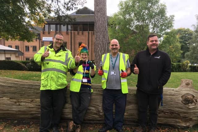 Pictured L-R: Darren and Angie from the grounds team with Gary and John Howes.