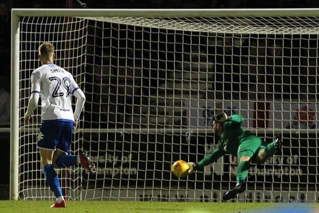 NO WAY THROUGH: Matt Ingram played a key role in November's goalless draw between these two. Pictures: Sharon Lucey