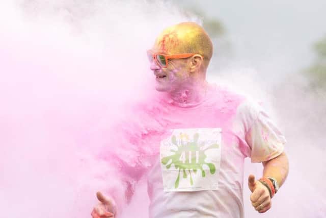 The event sees Overstone Park lined with paint powder stations to cover the participants.
