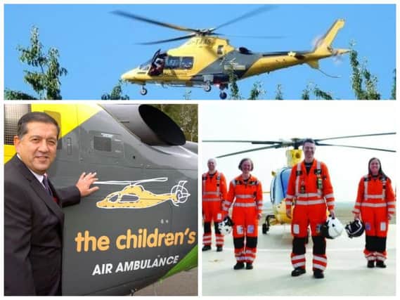 Air Ambulance Service chief executive Andy Williamson (bottom left)