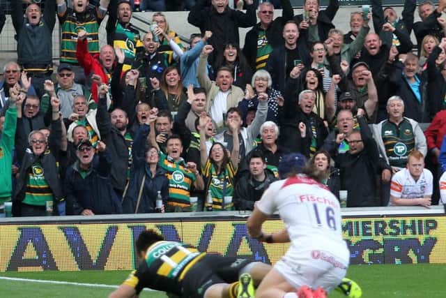 Tom Collins scored as Saints beat Leicester at the Gardens back in September (picture: Sharon Lucey)
