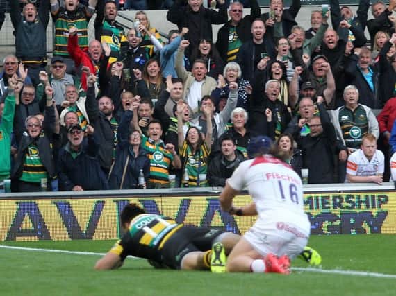 Tom Collins scored as Saints beat Leicester at the Gardens back in September (picture: Sharon Lucey)