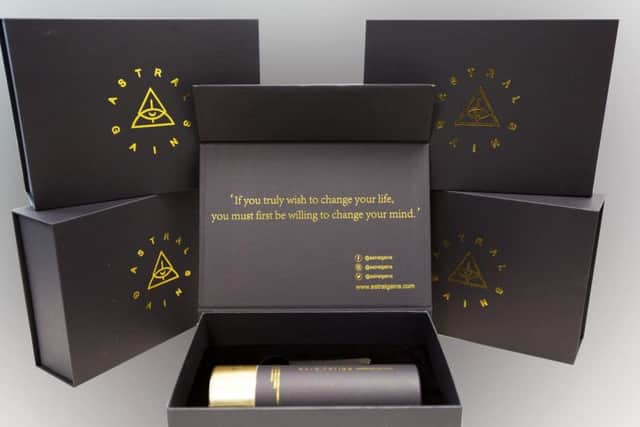 The liquid gold "potions" come in black matte boxes and retail at 39.99.