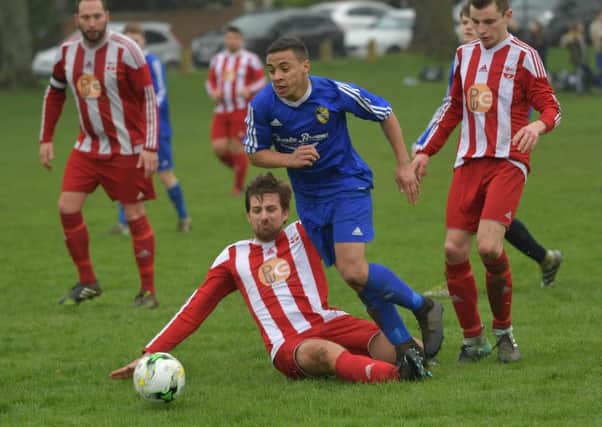 Action from Norteles' Nene Sunday League Premier Division win over Hartwell (Pictures: Dave Ikin)