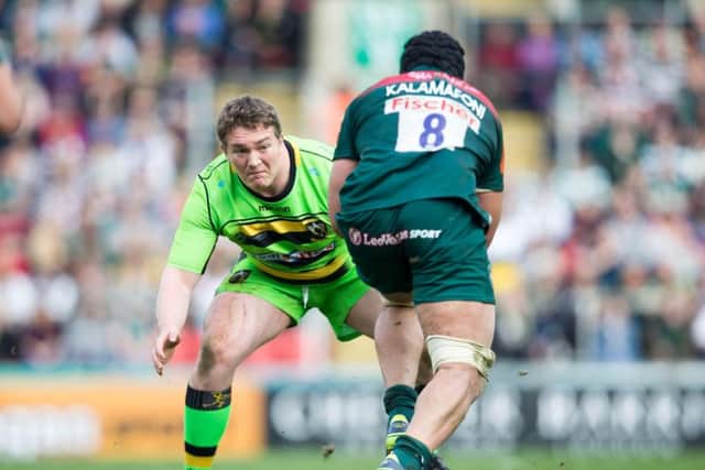 Ehren Painter impressed during a 14-minute cameo that helped Saints to secure a memorable success at Welford Road last Saturday (pictures: Kirsty Edmonds)