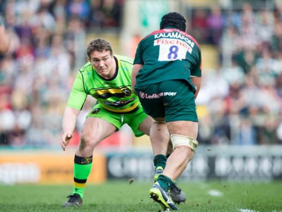 Ehren Painter impressed during a 14-minute cameo that helped Saints to secure a memorable success at Welford Road last Saturday (pictures: Kirsty Edmonds)