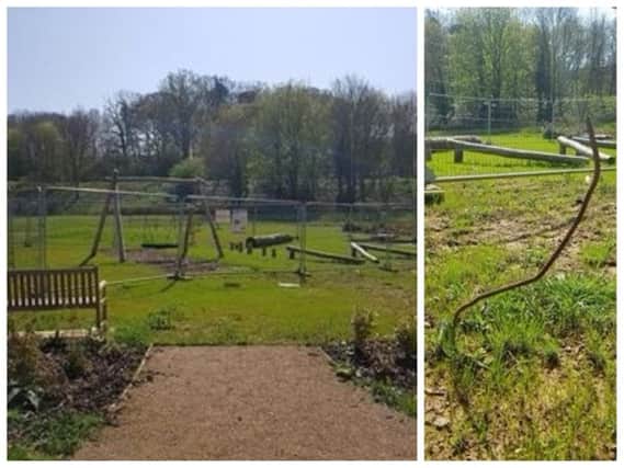 The park in Harcourt Way, Hunsbury, has been branded "dangerous and unfinished" by residents.