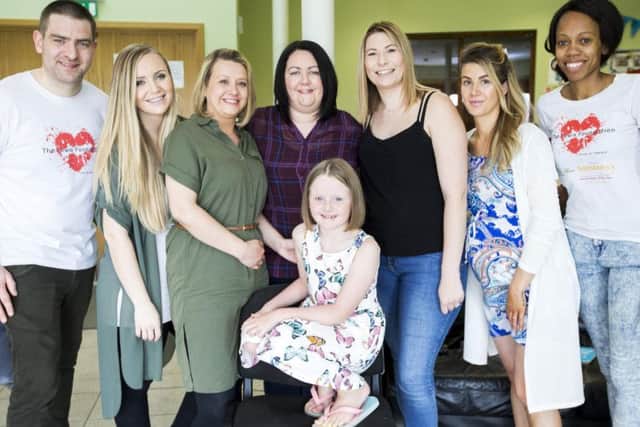 Front L-R: Lee Lewis, Stacey Bailey, Zoe Clark, Charlotte Buckley, Carlie Elliott, Michelle Silecchia and Lorraine Lewis. Lower centre: Ella Rose Neaves.