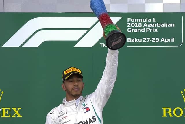 Lewis Hamilton wins in Azerbaijan.