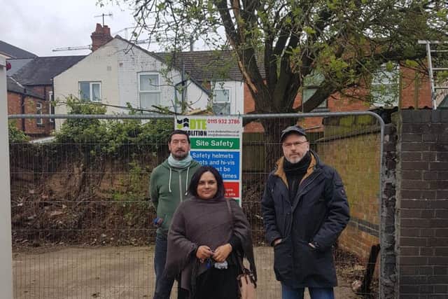 Pictured centre: Councillor Rufia Ashraf (Lab, St James) is also helping to save the tree, and is arranging discussions with NPH, residents say.