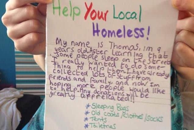 Thomas has been helping the Langar Seva society since he was nine years old and has been donating old coats and clothes, given to him by his family, to those on the streets.