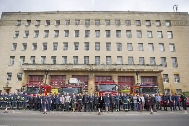 A minute's silence was held outside The Mounts Fire Station in Northampton