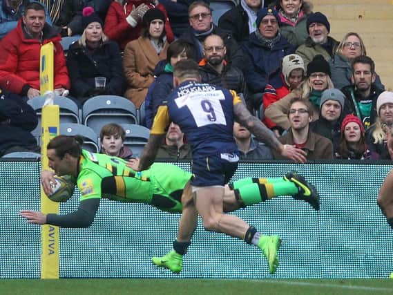 Ben Foden scored at Worcester in November (picture: Sharon Lucey)
