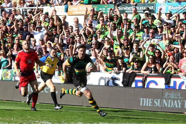 Ben Foden scored on his final appearance for Saints (pictures: Sharon Lucey)