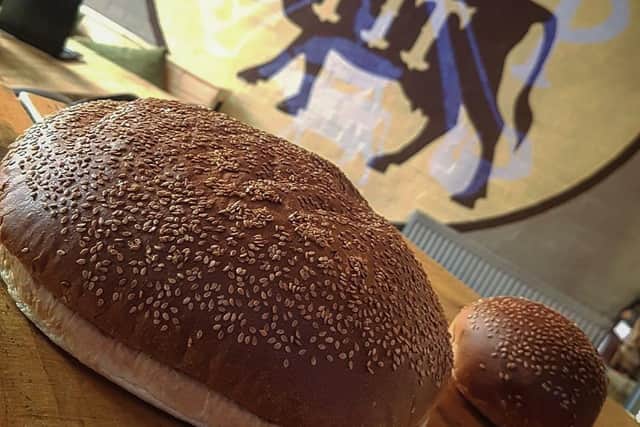The 12" brioche bun is locally sourced
