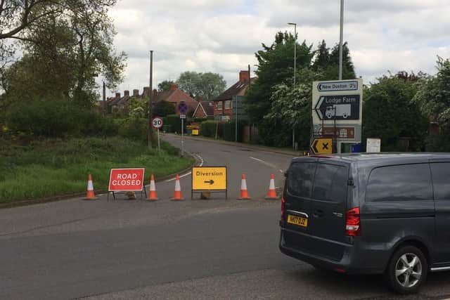 Sandy Road at the roundabout with Weedon Road.