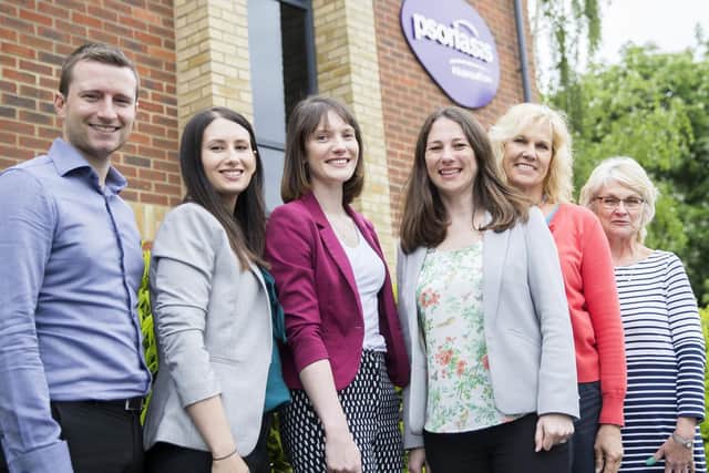 These Psoriasis Association charity workers celebrated their 50th birthday on Saturday. Pictured from L-R: Dominic Urmston, Sarah Hartwell, Carla Renton, Helen McAteer, Laura Bell and Polly Matthews.