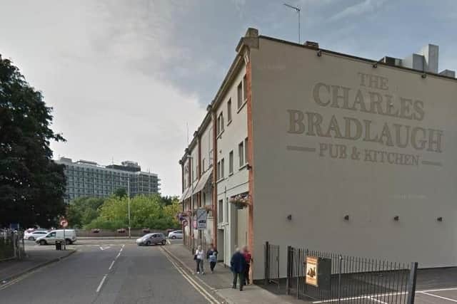 A woman was allegedly kidnapped for outside the Charles Bradlaugh Pub and raped.