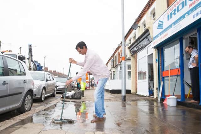 St Leonard's Road, in Far Cotton, was left picking up the pieces from last night's thunderstorms today.