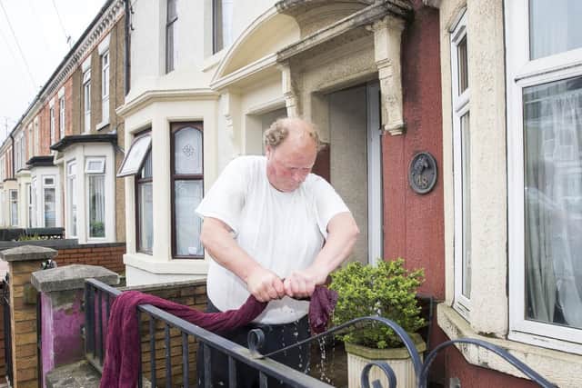 Residents in St Leonard's Road, in Far Cotton, have been left picking up the pieces from Sunday's thunderstorms.