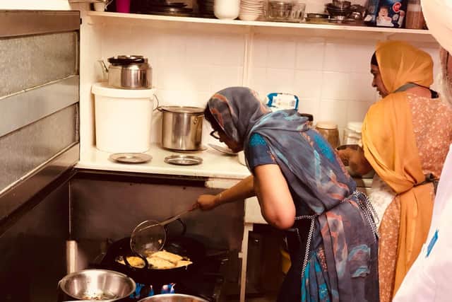 Volunteers cooked up fried bread to feed those who were helping with the flood efforts.