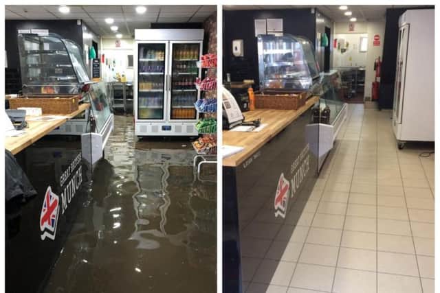 Before and after at the The Great British Munch cafe. Owner Nic said: "Luckily we designed it to be wipe-clean."
