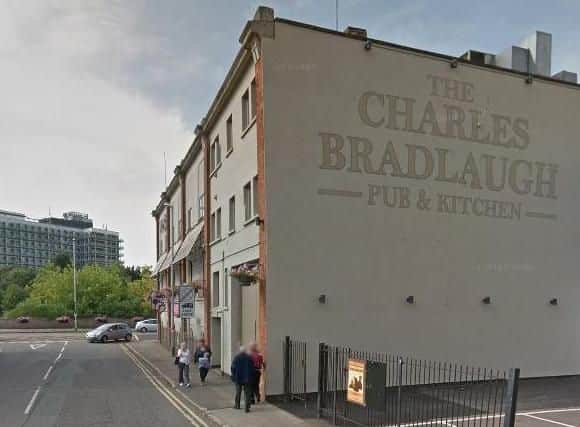 A woman claims she was kidnapped from outside the Charles Bradlaugh pub and raped.