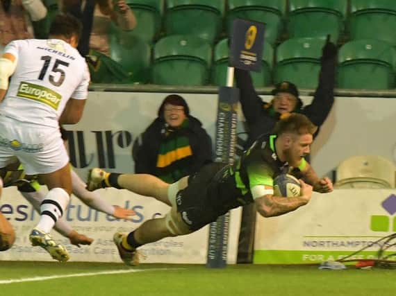 Saints beat Clermont Auvergne in last season's Champions Cup clash at Franklin's Gardens (picture: Dave Ikin)