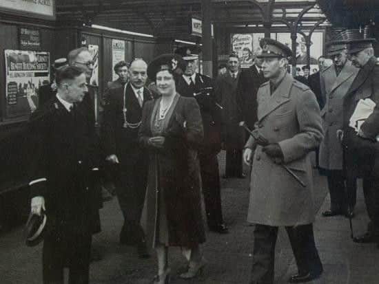 The Queen Mother and King George VI visiting Northampton in 1956.