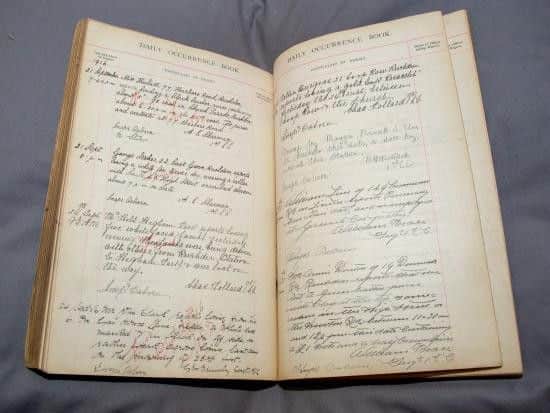 Daily occurrence book from Rushden, 1911-1918.