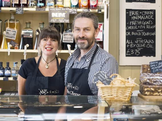 Owners of St Giles Cheese Caroline and Steve Ward.